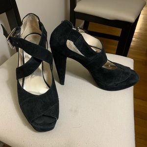 Black suede Michael Kors heels!